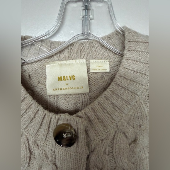 VGUC Anthropologie Cable Knit Cardigan Size XS - Picture 4 of 6